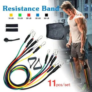 11 PCS Latex Resistance Band Set Yoga Pilates-househub-3