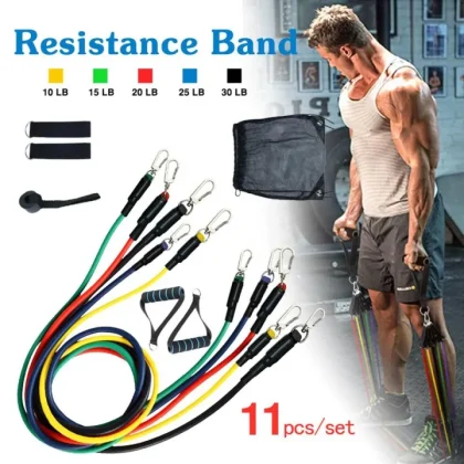 11 PCS Latex Resistance Band Set Yoga Pilates-househub-3