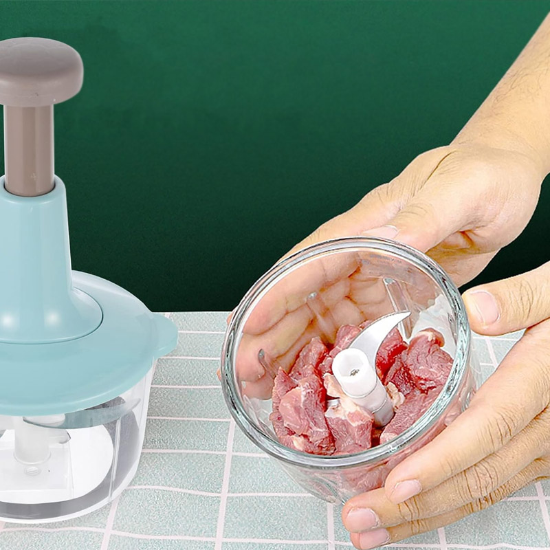 2 Liter Manual Food Chopper Vegetable Grinder Hand Press-1