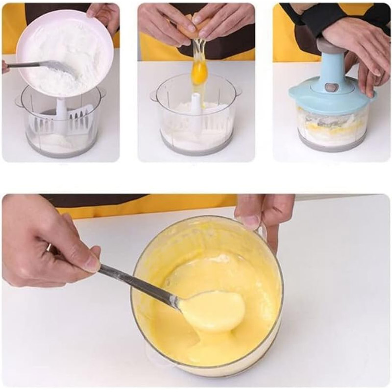 2 Liter Manual Food Chopper Vegetable Grinder Hand Press-2