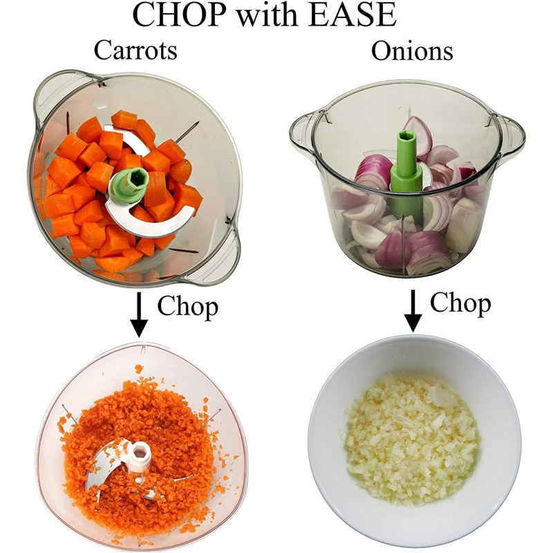2 Liter Manual Food Chopper Vegetable Grinder Hand Press-3