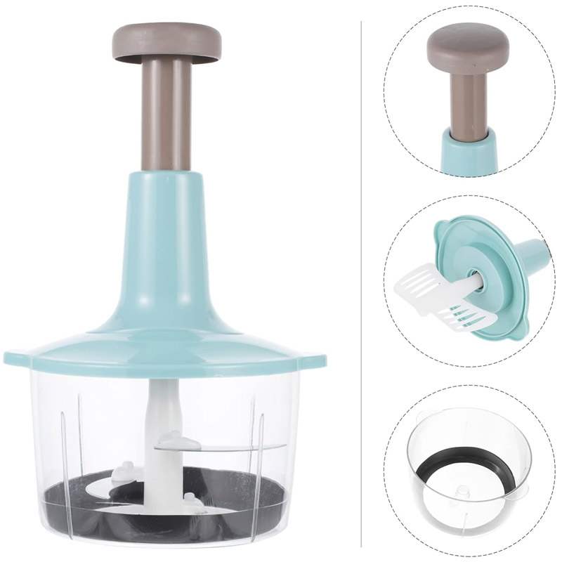 2 Liter Manual Food Chopper Vegetable Grinder Hand Press-4
