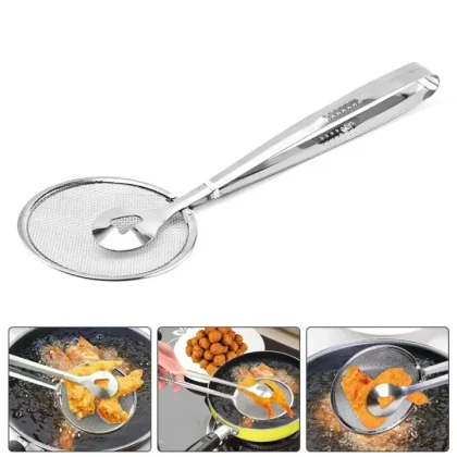 Frying Tong with Strainer Stainless Steel-3-Househub